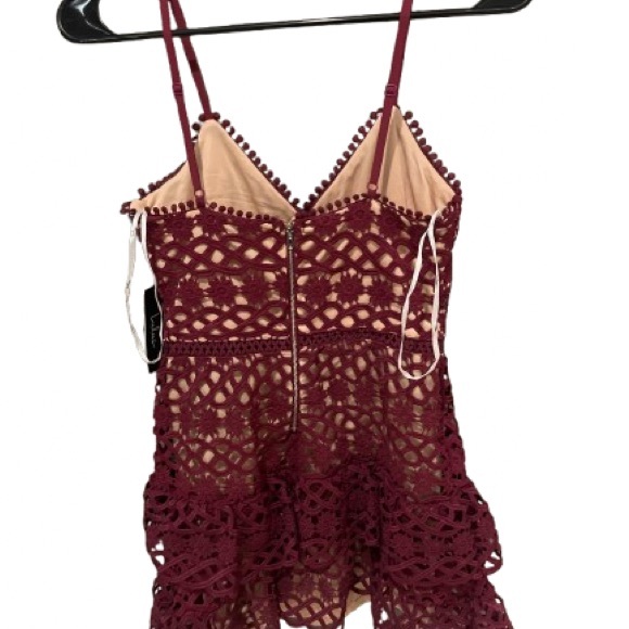 NWT Beauty and Lace Burgundy Mini Fit & Flare Dress Size Small - Picture 5 of 8